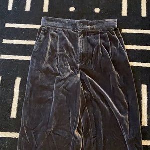 Grey crushed velvet pants